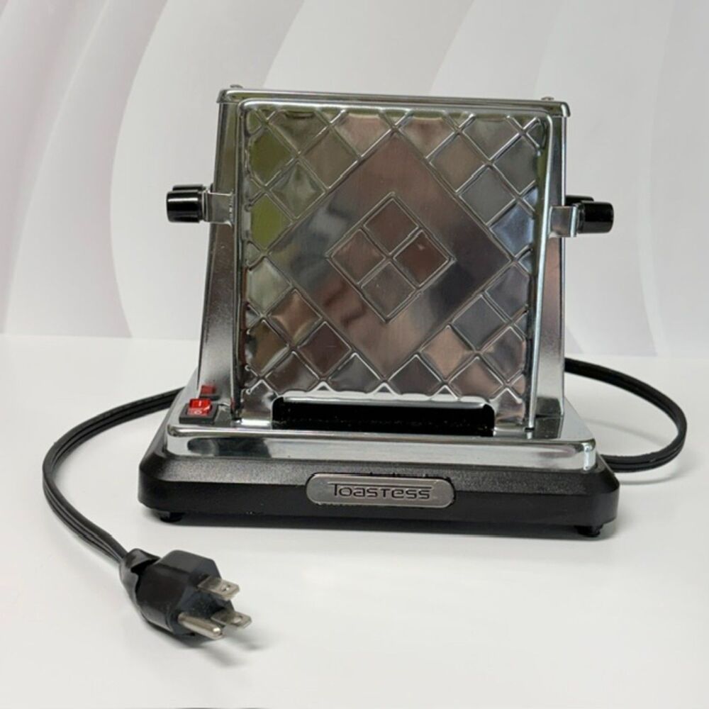 Toastess TT-200 Chrome Electric Turnover Toaster Retro 2-Slice Tested Works